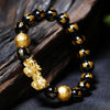 Natural Obsidian Pixiu Wealth & Luck Engraved Bracelet