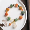 Fall Pumpkin Jade Bracelet - Abundance & Luck