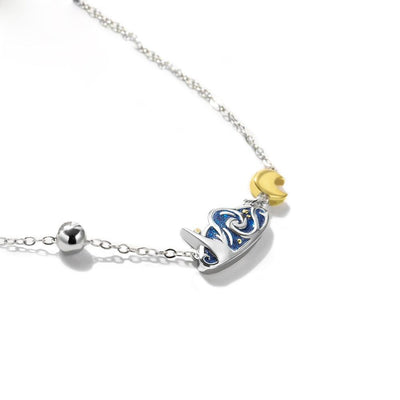 STARRY NIGHT VAN GOGH'S ENAMEL NECKLACE