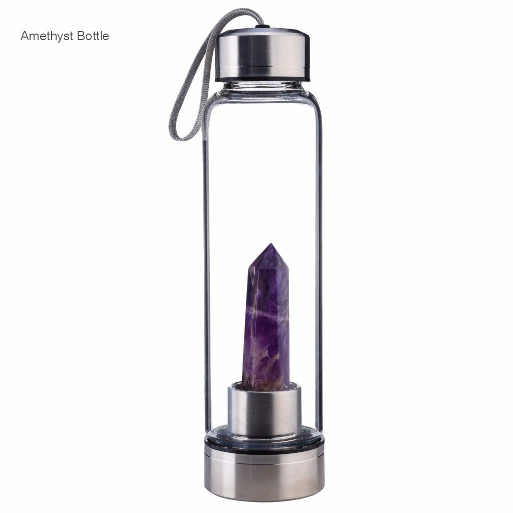 Slimming Crystal Water Bottle with Slimming Bracelet & Stones