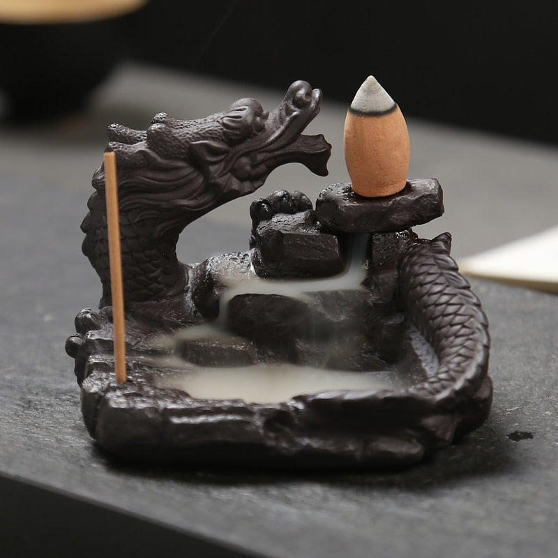 Back-flow Dragon Incense Burners