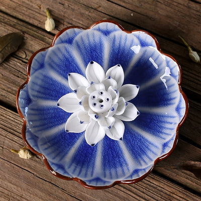Handcraft Ceramic Lotus Incense Holder - 4 Elegant Colors