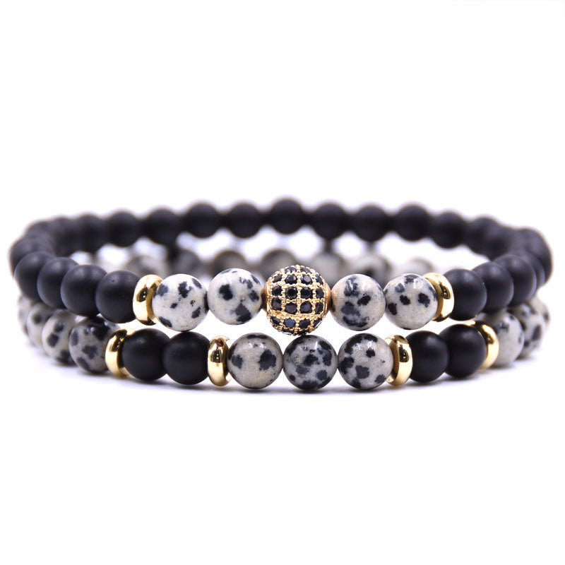 Dalmatian Stone Disco Ball Bracelets - Loyalty and Family Bonds