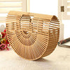 Elegant Bamboo Moon Basket Bag - 5 Colors