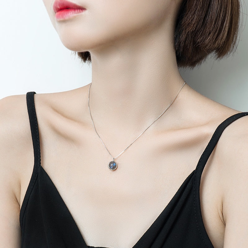 S925 Sterling Silver Labradorite Pendant Necklace