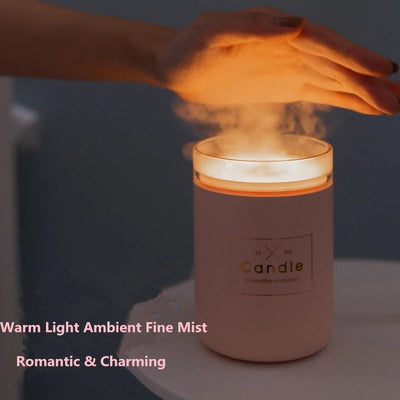 Df 41 Ultrasonic Air Humidifier Candle Romantic Soft Light USB Essential Oil Diffuser Car Purifier