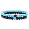 Natural Stone Mix Bracelets - Matte Onyx & Blue Turquoise
