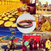 Tibetan Handmade Lucky Bracelet - Red & Gold & Blue