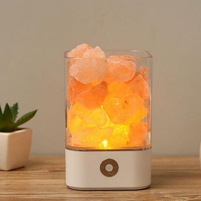 Himalayan crystal salt Lamp - the combination of Warm light and Air purifying