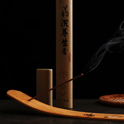 1. Elegant Natural Wooden Incense Burner Stick