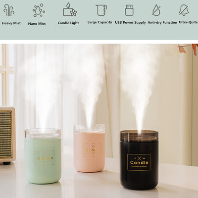 Df 41 Ultrasonic Air Humidifier Candle Romantic Soft Light USB Essential Oil Diffuser Car Purifier