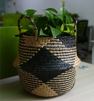 HANDMADE SEAGRASS STRAW BASKETS - 5 colors