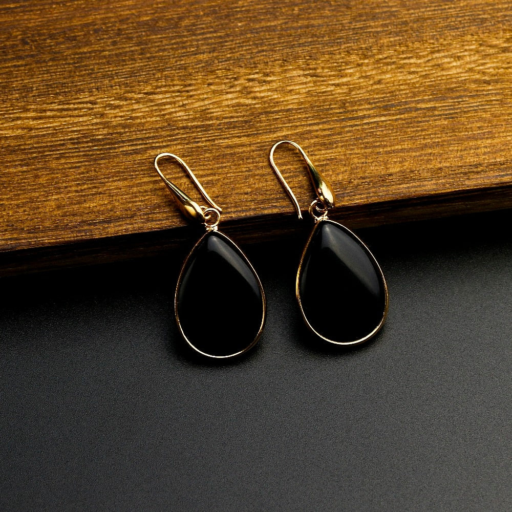 Black Onyx Drop Earrings