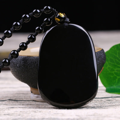 Chinese Dragon Obsidian Necklace - Courage and Endurance