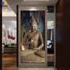 Painting buddha canvas in 3 panel