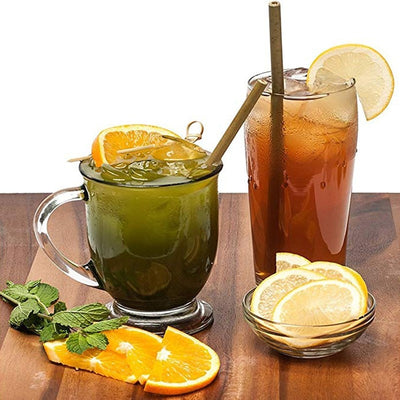 Df 146 2Pcs/Set Organic Bamboo Straw Reusable Straw