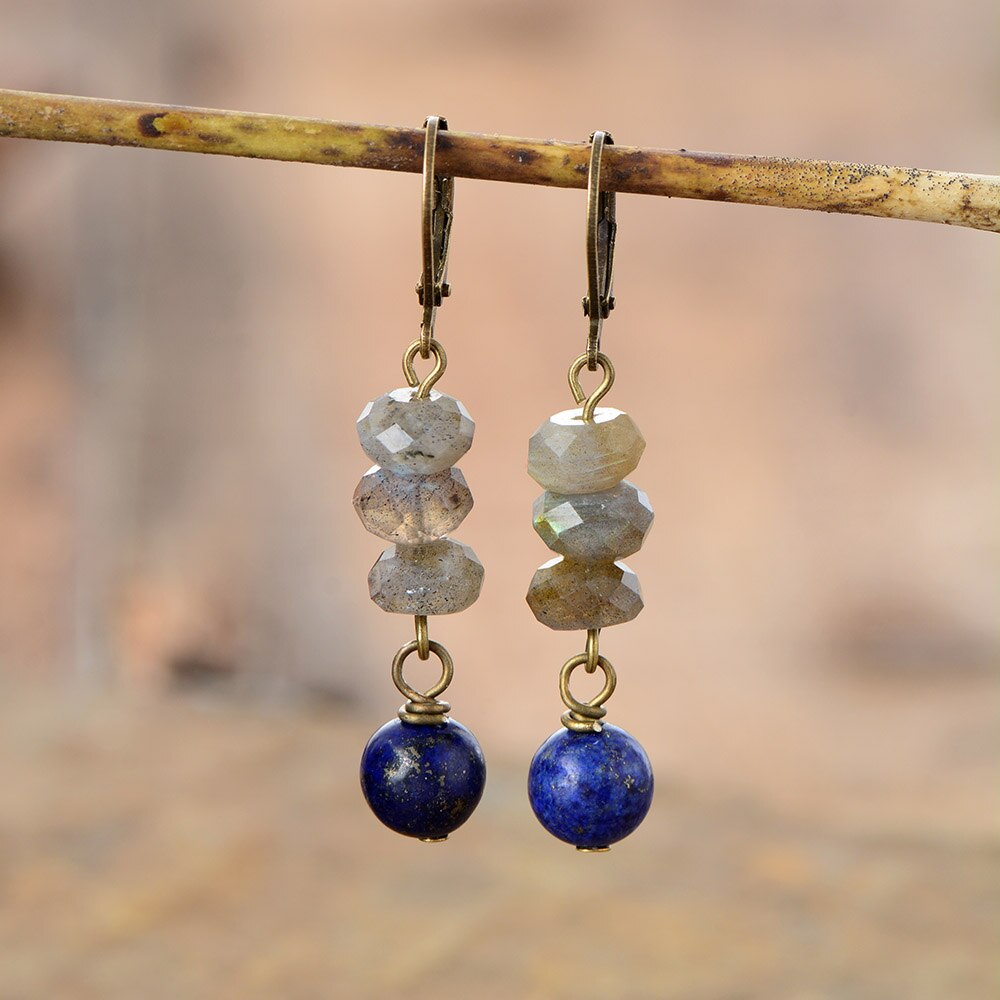 Celestial Deep Blue Dangle Earrings