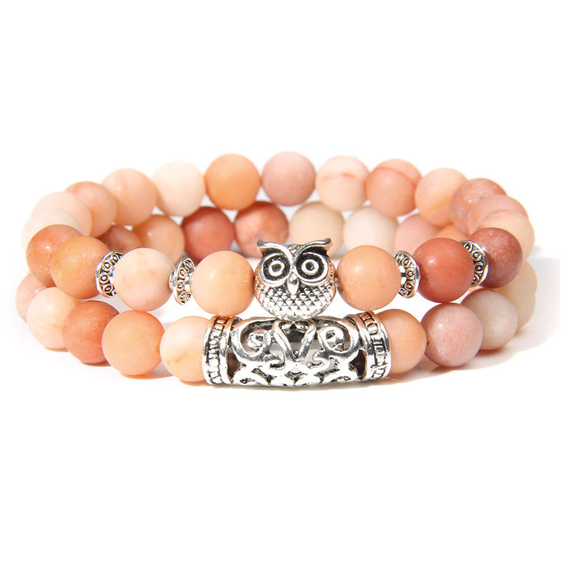 Aventurine Rosy Cheers With Lucky Owl Bracelet