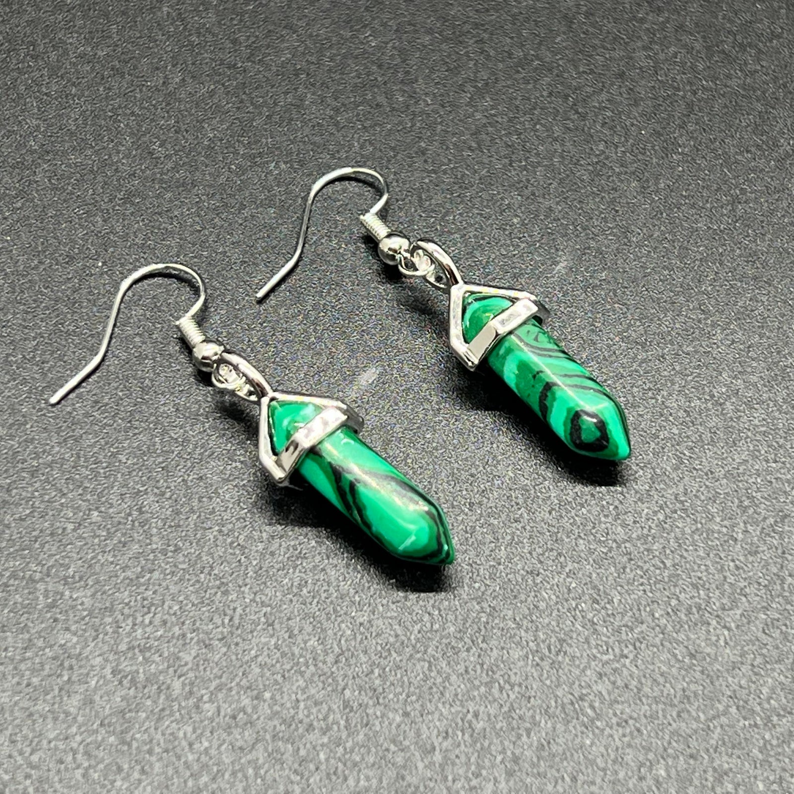Malachite Chakra Point Peaceful Earrings