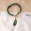 Malachite Pearl & Leaf Elegant Bracelet