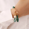 Malachite Pearl & Leaf Elegant Bracelet