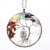 Chakra Tree Of Life Pendant Necklace With Owl Lucky Charm