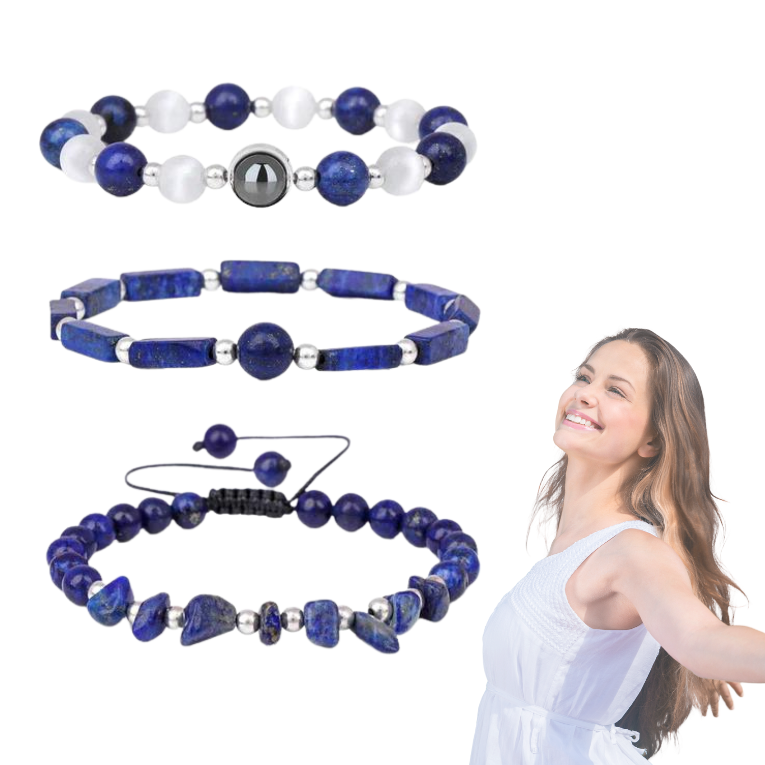 Lapis Lazuli Sleep & Pain Relief Bracelet Pack