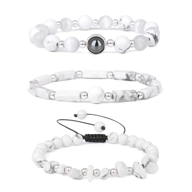 White Turquoise Calm & Sleep Bracelet Pack