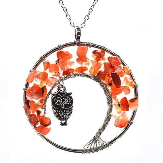 Natural Carnelian Tree Of Life Necklace