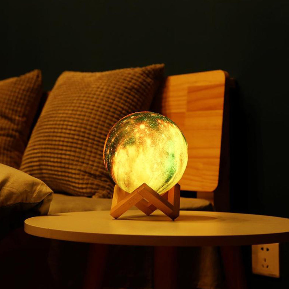3D Printing Colorful Moon Lamp - Galaxy color emitting