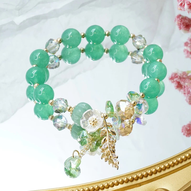 Green Jade Bloom Of Luck & Wealth Bracelet