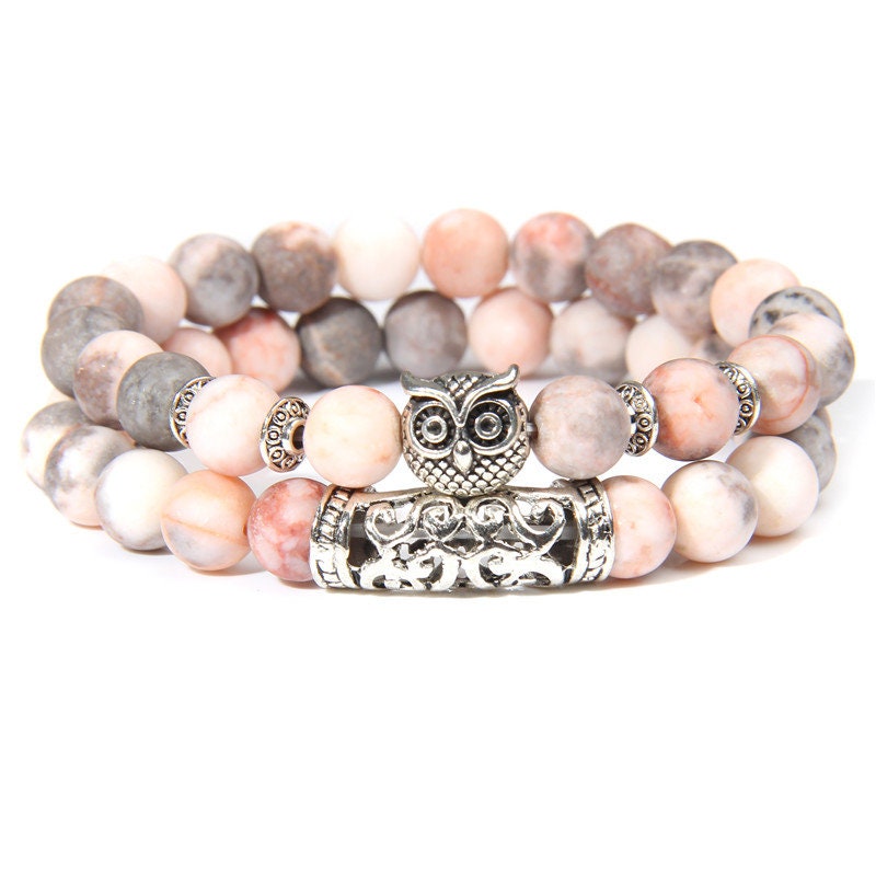 Pink Zebra Jasper Positivity Bracelets