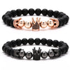 Couple Bracelets With Rose Gold Matching Crowns