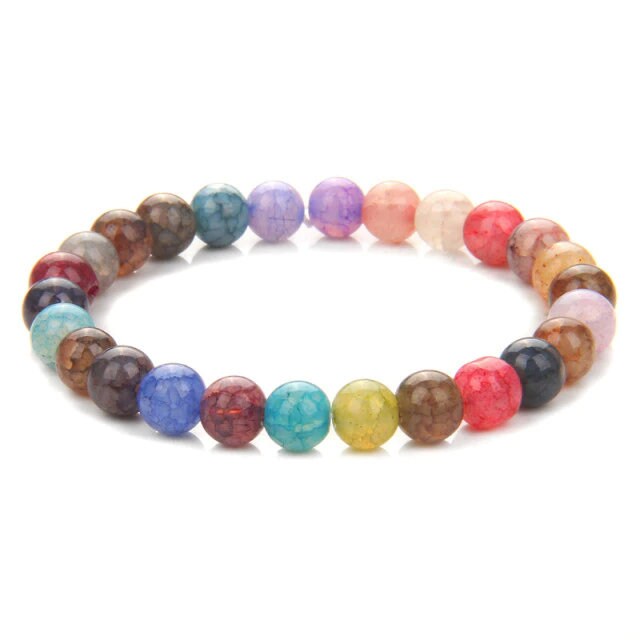 Color Therapy 7-Color Cracked Agate Crystal Bracelet