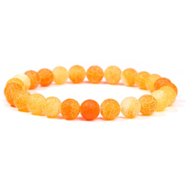 Orange Sun Agate Crystal Bracelet