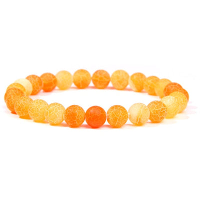 Orange Sun Cracked Agate Crystal Bracelet