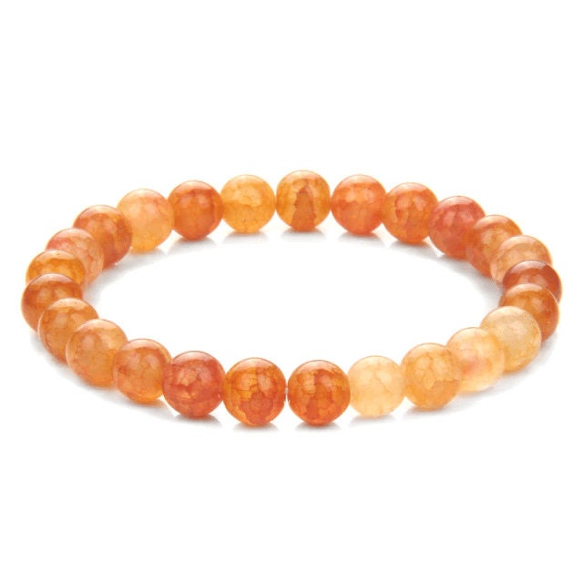 Yellow Sun Cracked Agate Crystal Bracelet