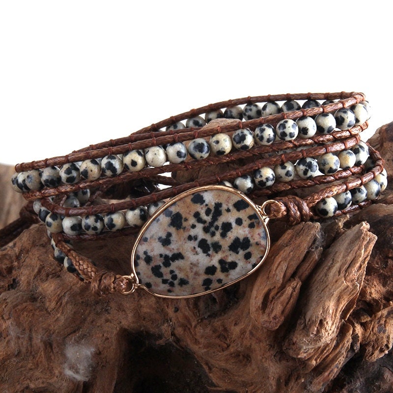 Dalmatian Jasper Nurturing Boho Bracelet