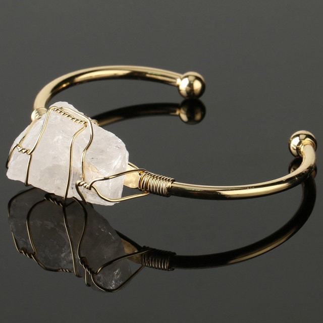 Clear Quartz Clarity & Purpose Crystal Bangle Bracelet