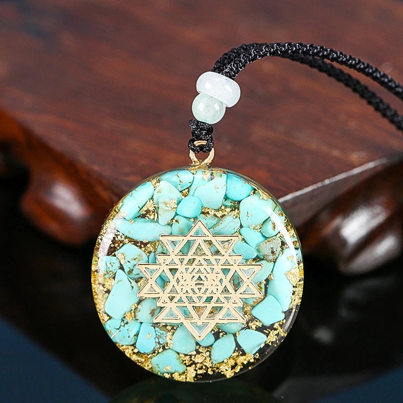 Orgonite Turquoise Balance Necklace | EmF Protection