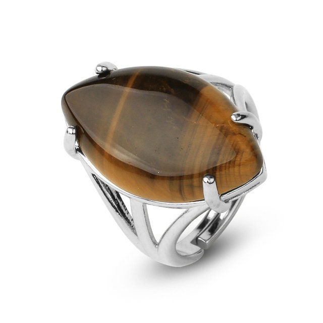 Tiger Eye Will Power Adjustable Ring
