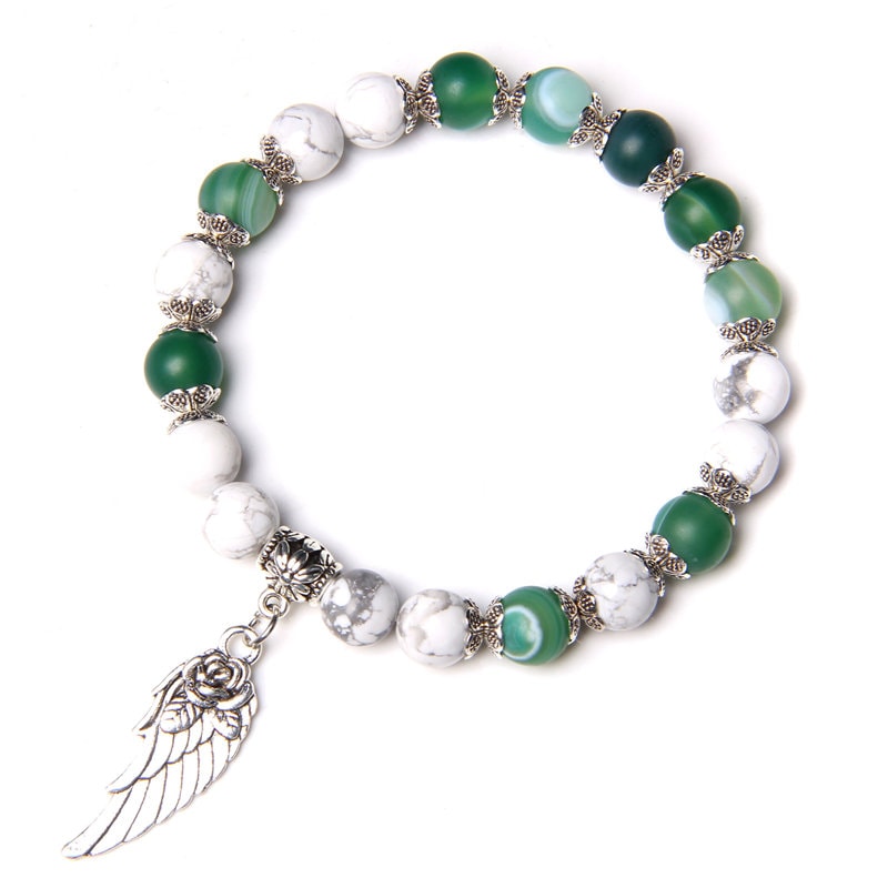 Green Agate & White Turquoise Mental Flexibility Bracelet