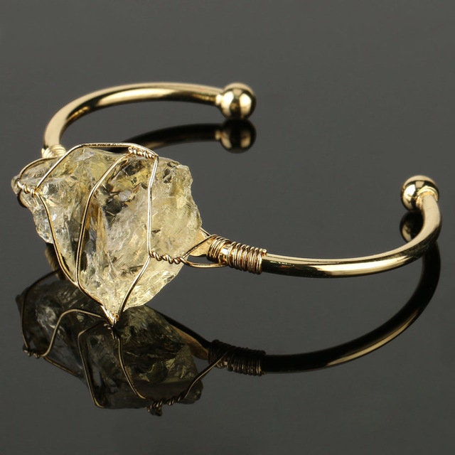 Citrine Energy Uplifting Crystal Bangle Bracelet