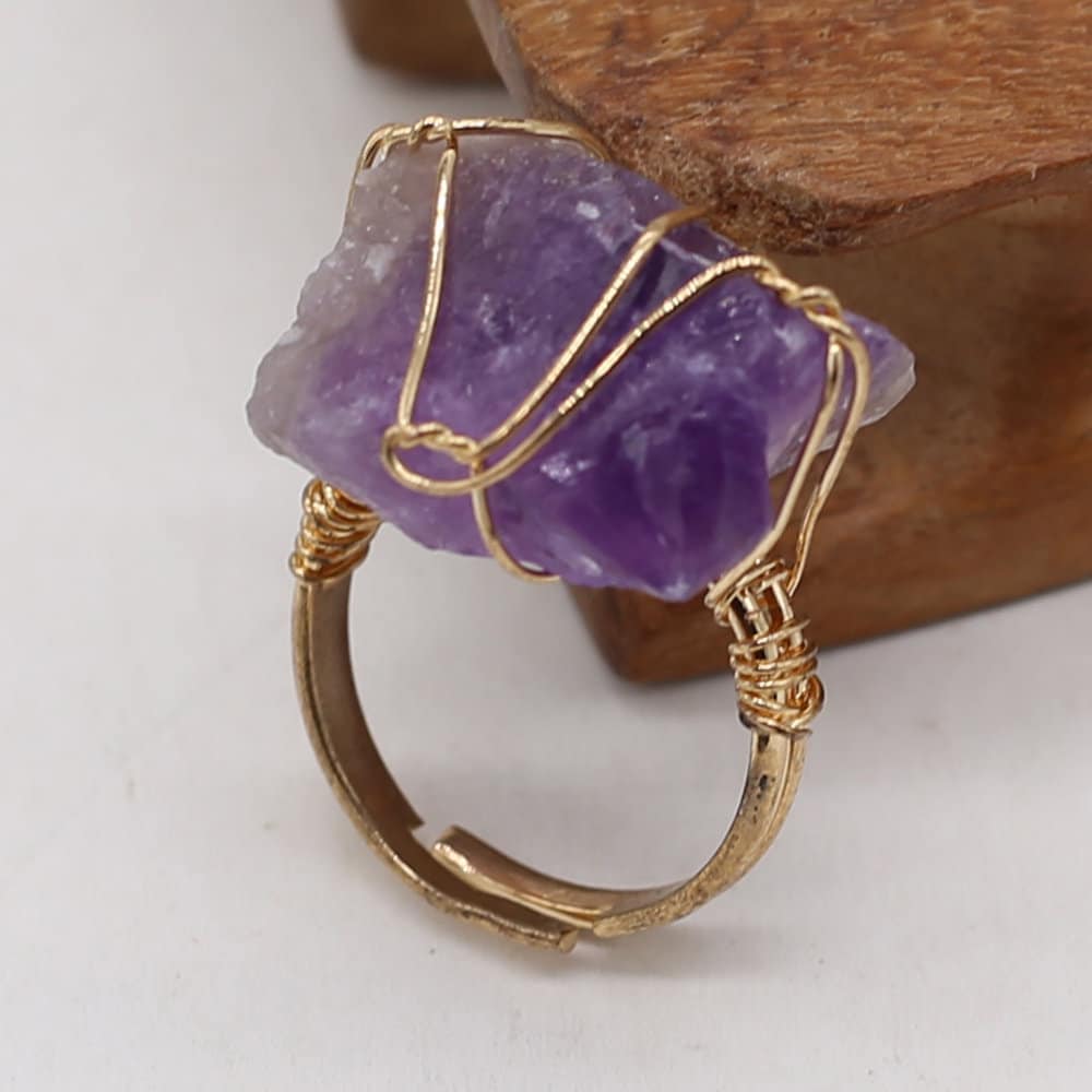 Amethyst Calm Energy Adjustable Ring -