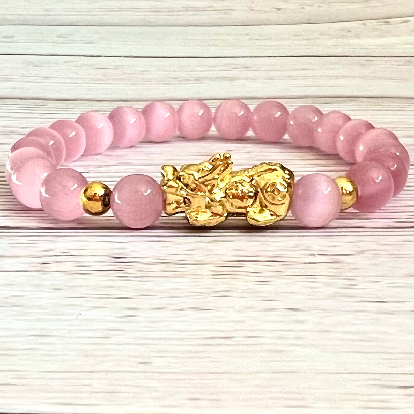 Pink Cat Eye Pixiu Bracelet