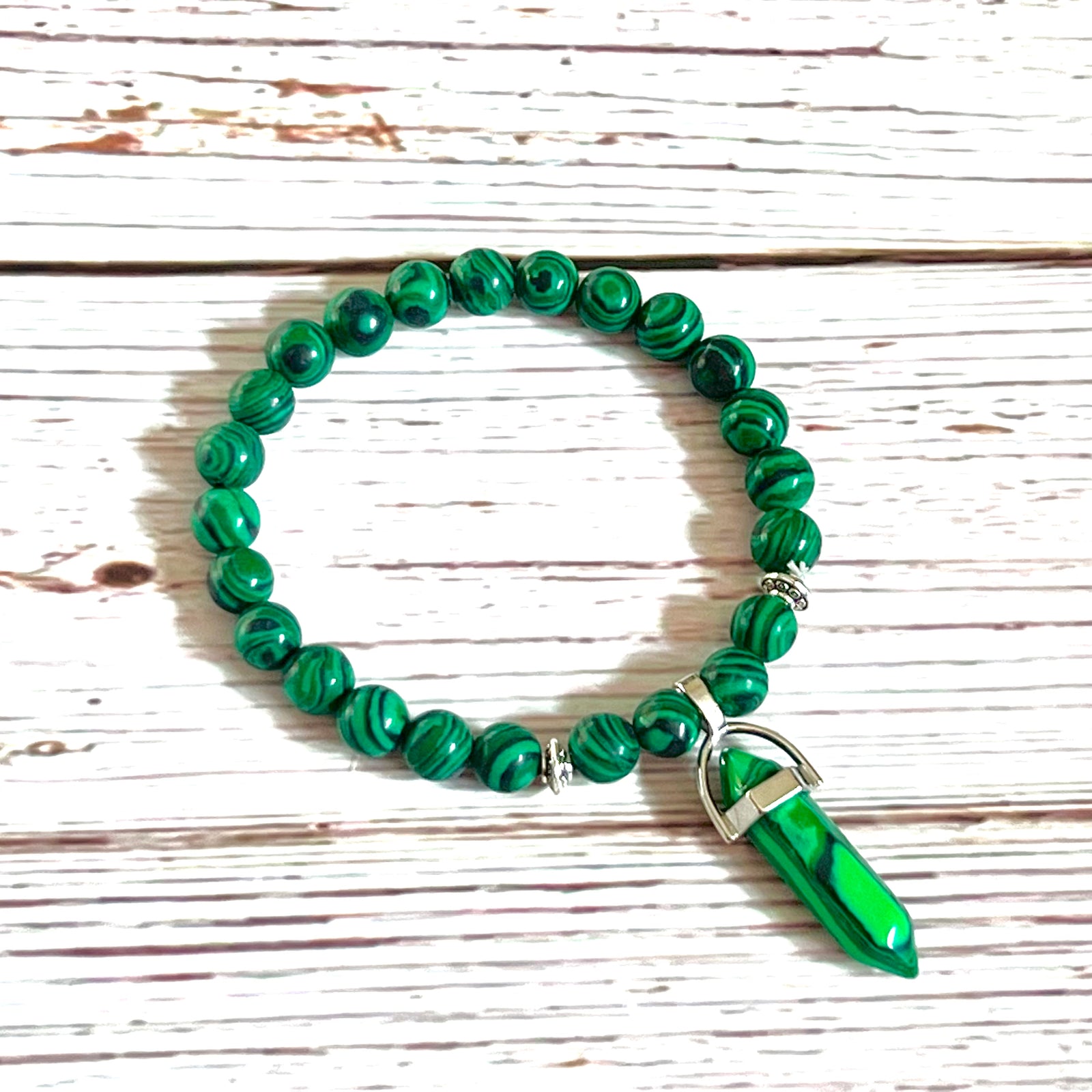Malachite Stress Relief Chakra Point Bracelet
