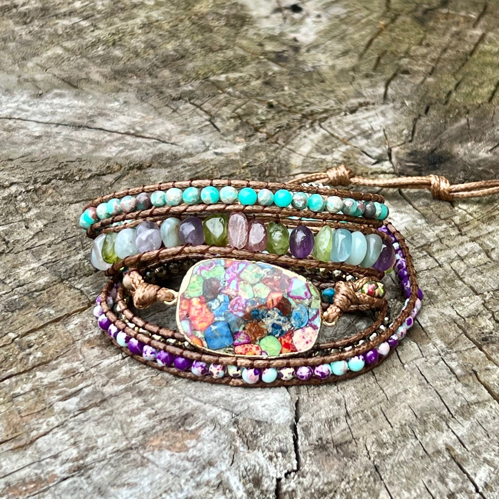 Imperial Jasper Supreme Positivity 5x Wrap Bracelet