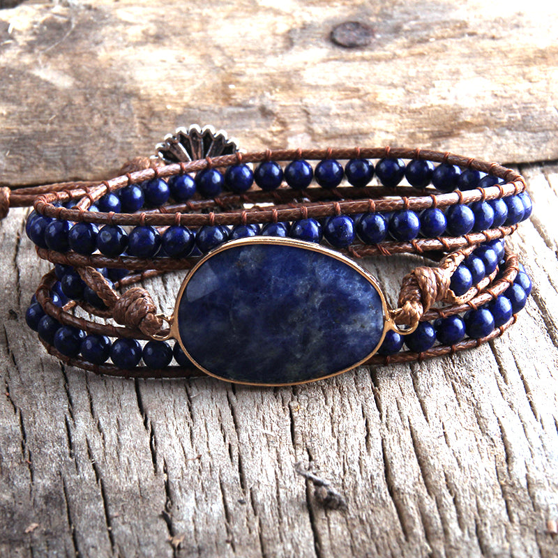 Lapis Lazuli Intuitive Communication Boho Bracelet
