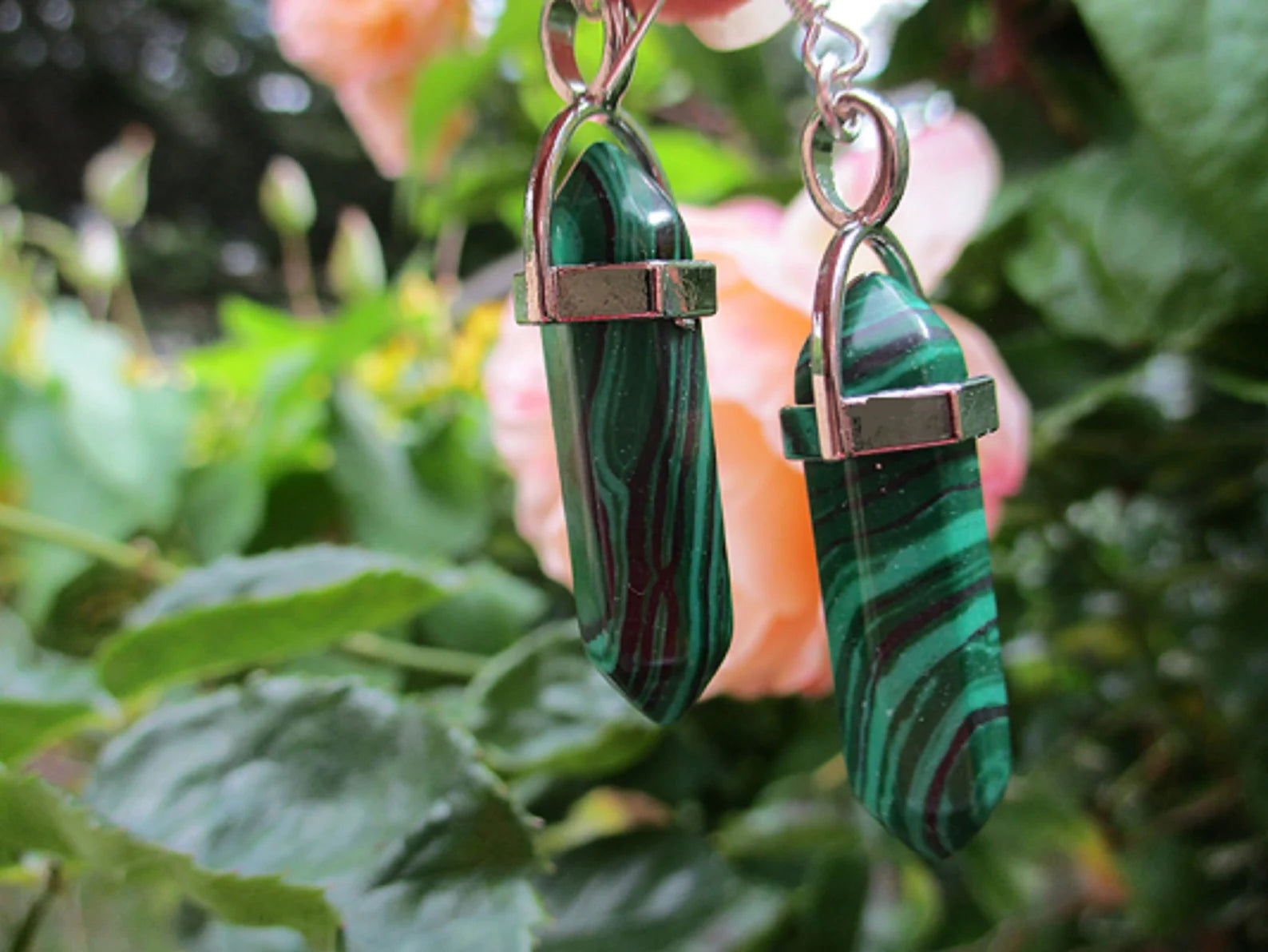 Malachite Chakra Point Peaceful Earrings