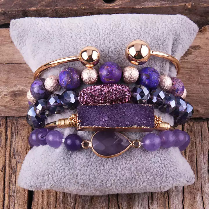 SALE: Mini Amethyst & Blue Goldstone Elephant Empathy Beads – Aura